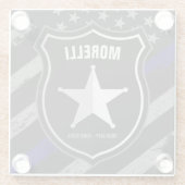 Dessous-de-verre En Verre NOM personnalisé Agent de police Sheriff Cop Drape (Dos)