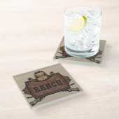 Dessous-de-verre En Verre NOM PERSONNALISÉ Canons Cowboy Connexion Western R (Incliné)