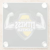 Dessous-de-verre En Verre Nom personnalisé Muscle Fitness Trainer Gym (Dos)