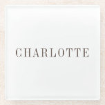 Dessous-de-verre En Verre Nom professionnel minimaliste élégant<br><div class="desc">Différentes options de taille et de type,  Outil de création facile à utiliser. Vous n'avez qu'à modifier le nom.</div>