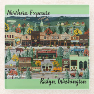 Dessous-de-verre En Verre "Northern Exposure" ~ Roslyn, Washington