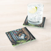 Dessous-de-verre En Verre Nosey Norwegian Troll, Glass Coaster (Incliné)