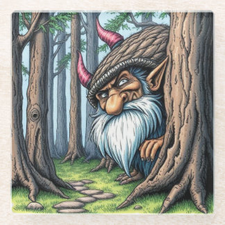 Dessous-de-verre En Verre Nosey Norwegian Troll, Glass Coaster