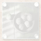 Dessous-de-verre En Verre Nostalgie du baseball - Baseballs (Dos)