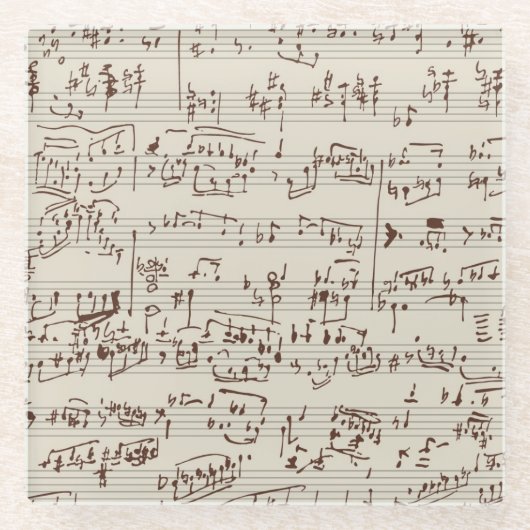 Dessous-de-verre En Verre Notes de musique (Devant)