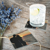 Dessous-de-verre En Verre Notre Première Date, Deux photos de mariage person