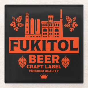 Dessous-de-verre En Verre Novelty Funny Bière Étiquette