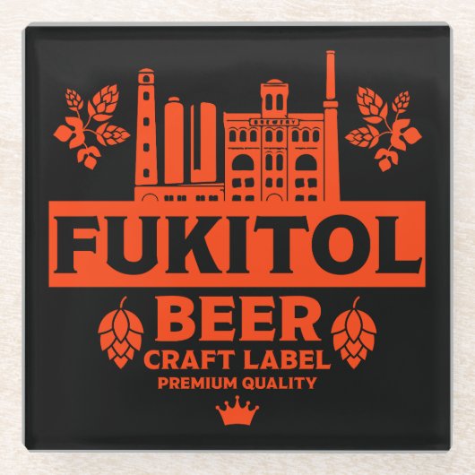 Dessous-de-verre En Verre Novelty Funny Bière Étiquette (Devant)