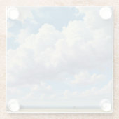 Dessous-de-verre En Verre Nuages blancs et ciel bleu clair (Dos)