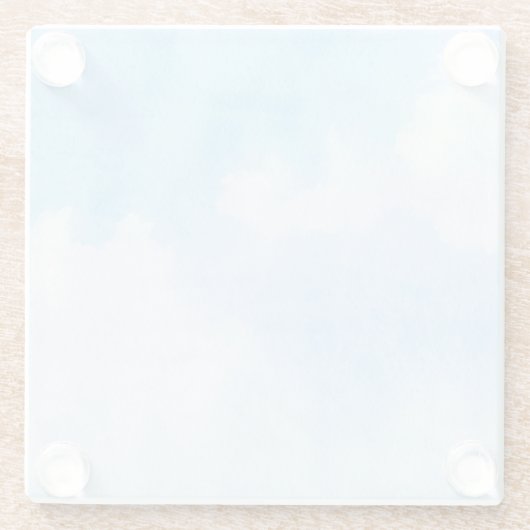 Dessous-de-verre En Verre Nuages d'aquarelle et arrière - plan de ciel (Dos)