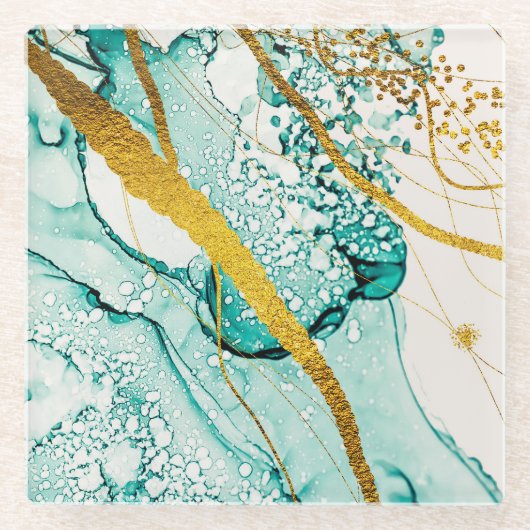 Dessous-de-verre En Verre Nuages d'art Abstraits : Encre translucide (Devant)