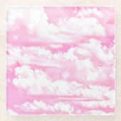 Dessous-de-verre En Verre Nuages Pastel Rose Chaud (Devant)