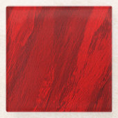 Dessous-de-verre En Verre nuances diagonales Abstraites de conception rouge (Devant)