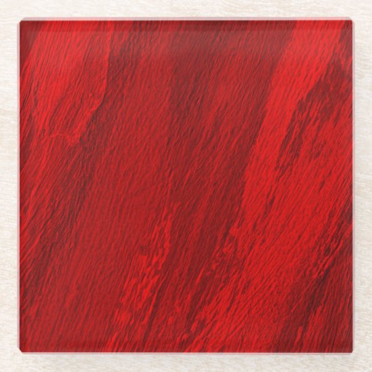 Dessous-de-verre En Verre nuances diagonales Abstraites de conception rouge (Devant)