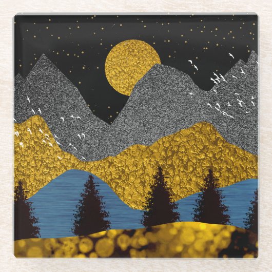 Dessous-de-verre En Verre Nuit dorée (Devant)