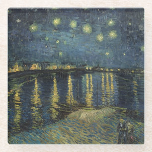 Dessous-de-verre En Verre Nuit étoilée de Vincent van Gogh   au-dessus du