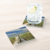 Dessous-de-verre En Verre Oats de mer Uniola paniculata) poussant sur la pla (Incliné)