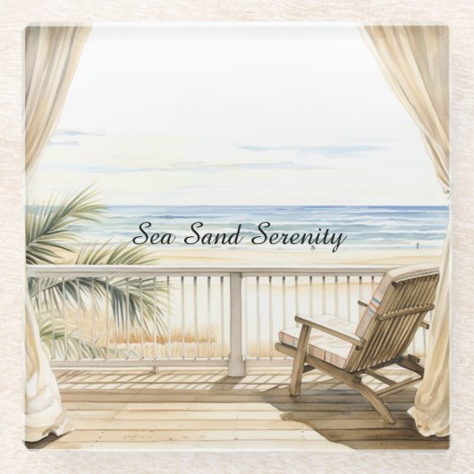 Dessous-de-verre En Verre Ocean View Beach Serenity (Devant)