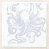 Dessous-de-verre En Verre Octopus bleu (Dos)