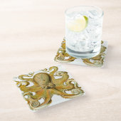 Dessous-de-verre En Verre Octopus illustration antique monstre marin (Incliné)