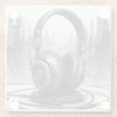 Dessous-de-verre En Verre Odeur musicale pour écouteurs (Dos)