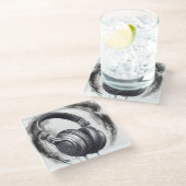 Dessous-de-verre En Verre Odeur musicale pour écouteurs (Incliné)