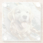 Dessous-de-verre En Verre Oeuvre en marbre d'or de luxe (Dos)