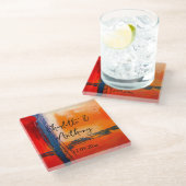 Dessous-de-verre En Verre Oeuvre mariage créative Abstraite (Incliné)