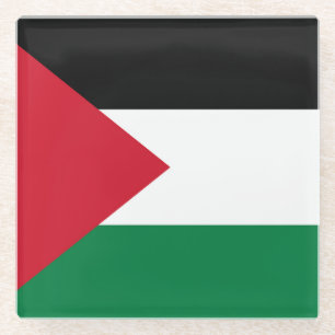 Dessous-de-verre En Verre officiellement le drapeau de l'État de Palestine