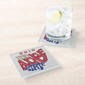 Dessous-de-verre En Verre Ohio surnom Word Art (Incliné)