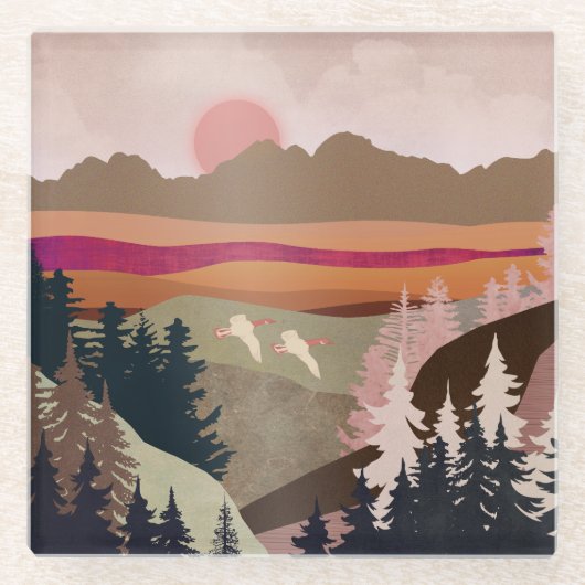 Dessous-de-verre En Verre Oie d'été (Devant)