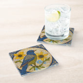Dessous-de-verre En Verre Oiseau coloré  (Incliné)