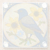 Dessous-de-verre En Verre Oiseau coloré  (Dos)