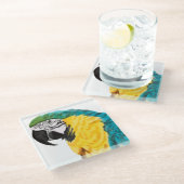 Dessous-de-verre En Verre Oiseau de perroquet tropical (Incliné)