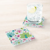 Dessous-de-verre En Verre oiseau et hibou de paon (Incliné)