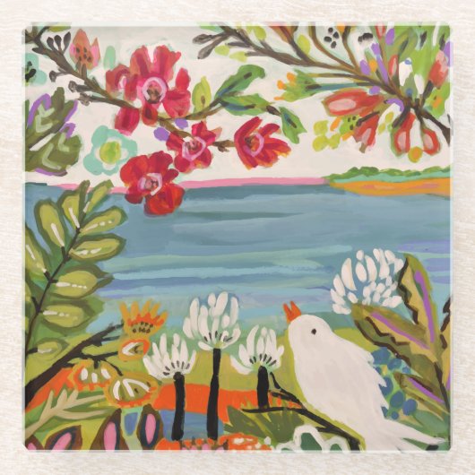 Dessous-de-verre En Verre Oiseaux dans le jardin (Devant)