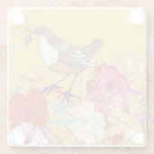 Dessous-de-verre En Verre Oiseaux et fleurs (Dos)