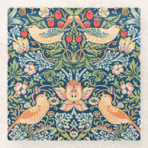 Dessous-de-verre En Verre Oiseaux & Fleurs Art Wm Morris