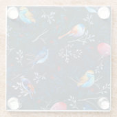 Dessous-de-verre En Verre Oiseaux vibrants : Gouache Dark Elegance (Dos)