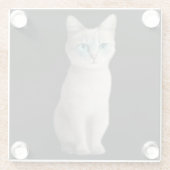 Dessous-de-verre En Verre Ojos Azules Cat (Dos)