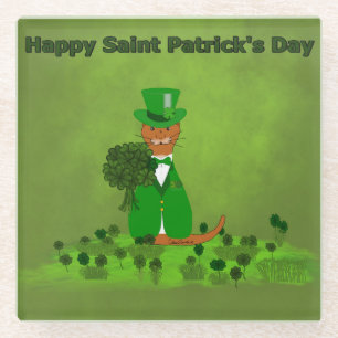 Dessous-de-verre En Verre Oliver Le Shamrock de cueillette de la loutre - Sa