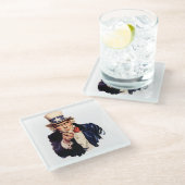 Dessous-de-verre En Verre Oncle Sam Pointant Son Doigt (Incliné)