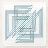 Dessous-de-verre En Verre Opal Turquoise blanc (Devant)