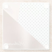 Dessous-de-verre En Verre Or et points roses (Dos)