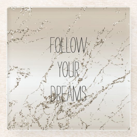 Dessous-de-verre En Verre Or Glitzy Sparkle Ombre (Devant)