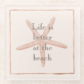 Dessous-de-verre En Verre Orange Beach Starfish (Devant)