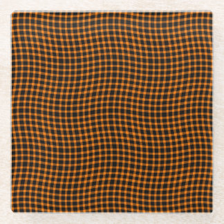 Dessous-de-verre En Verre Orange Brown Plaid Checker Seamless Pattern