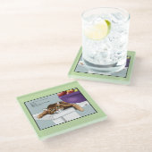 Dessous-de-verre En Verre Orange Tabby Cute Traitements (Incliné)