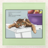 Dessous-de-verre En Verre Orange Tabby Cute Traitements (Devant)