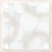 Dessous-de-verre En Verre Orbes blanches et cercles Brown (Dos)
